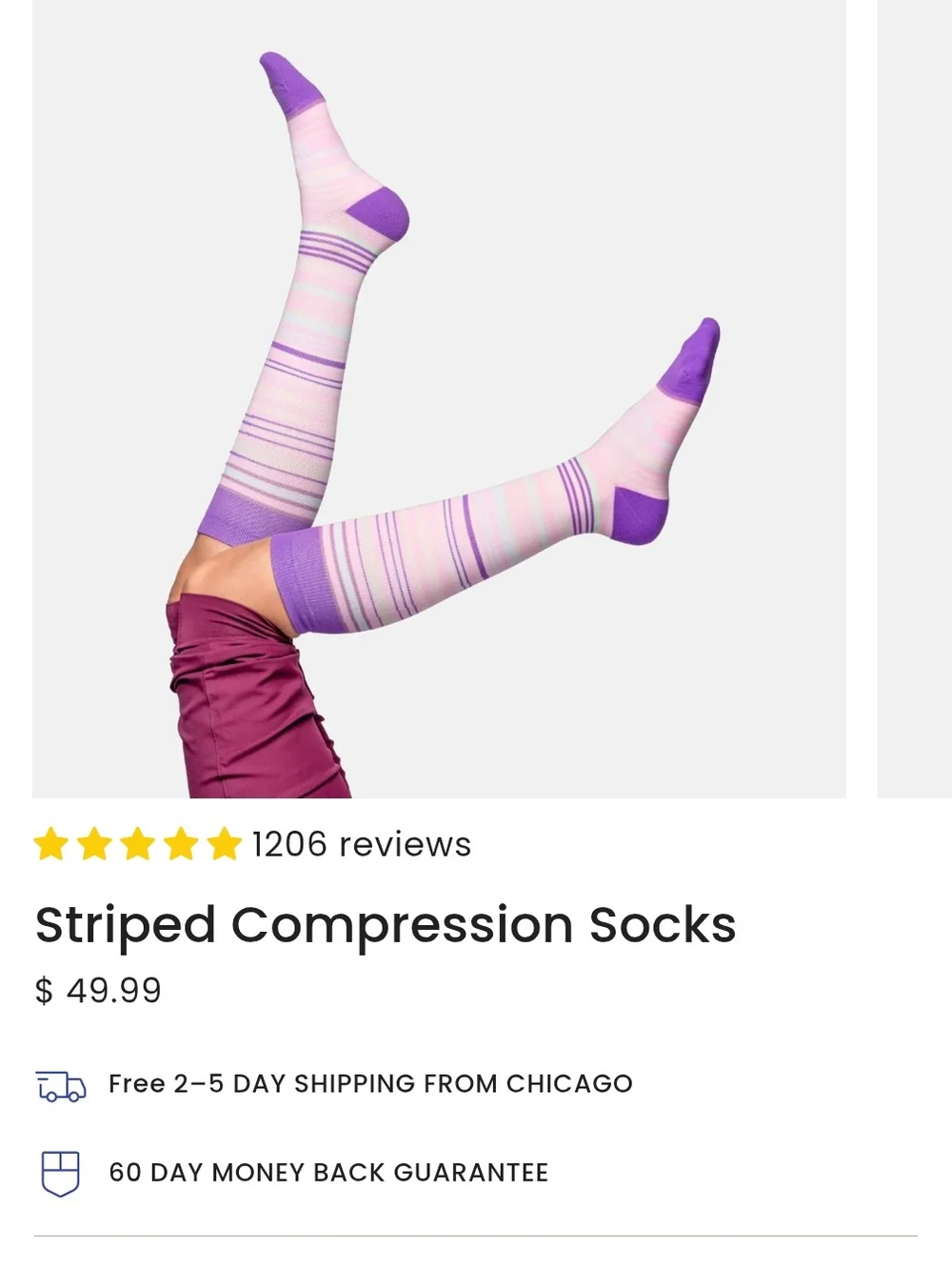 Striped Compression Socks - Nurseyard L/XL